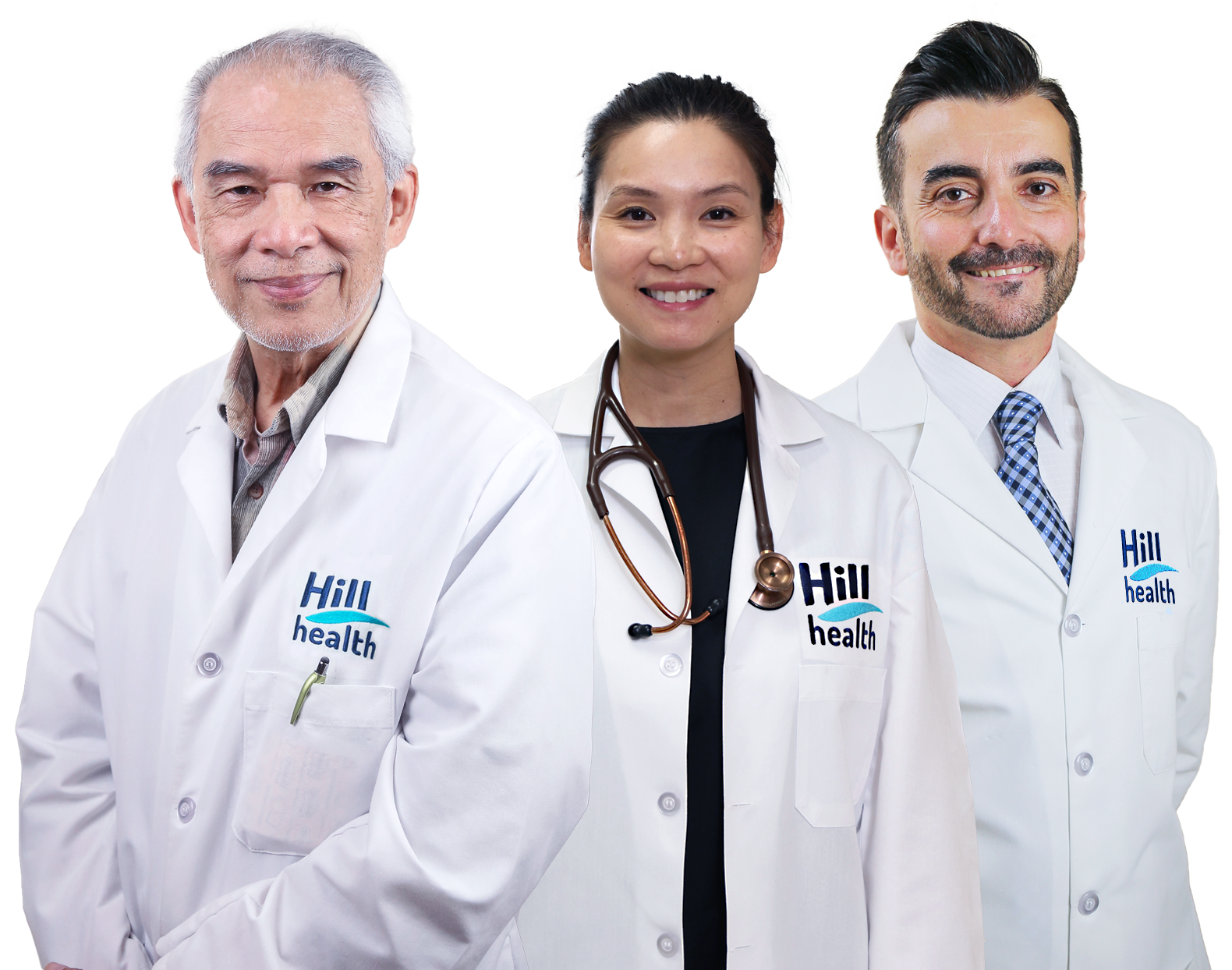 Three doctors from Hill Health Clinic